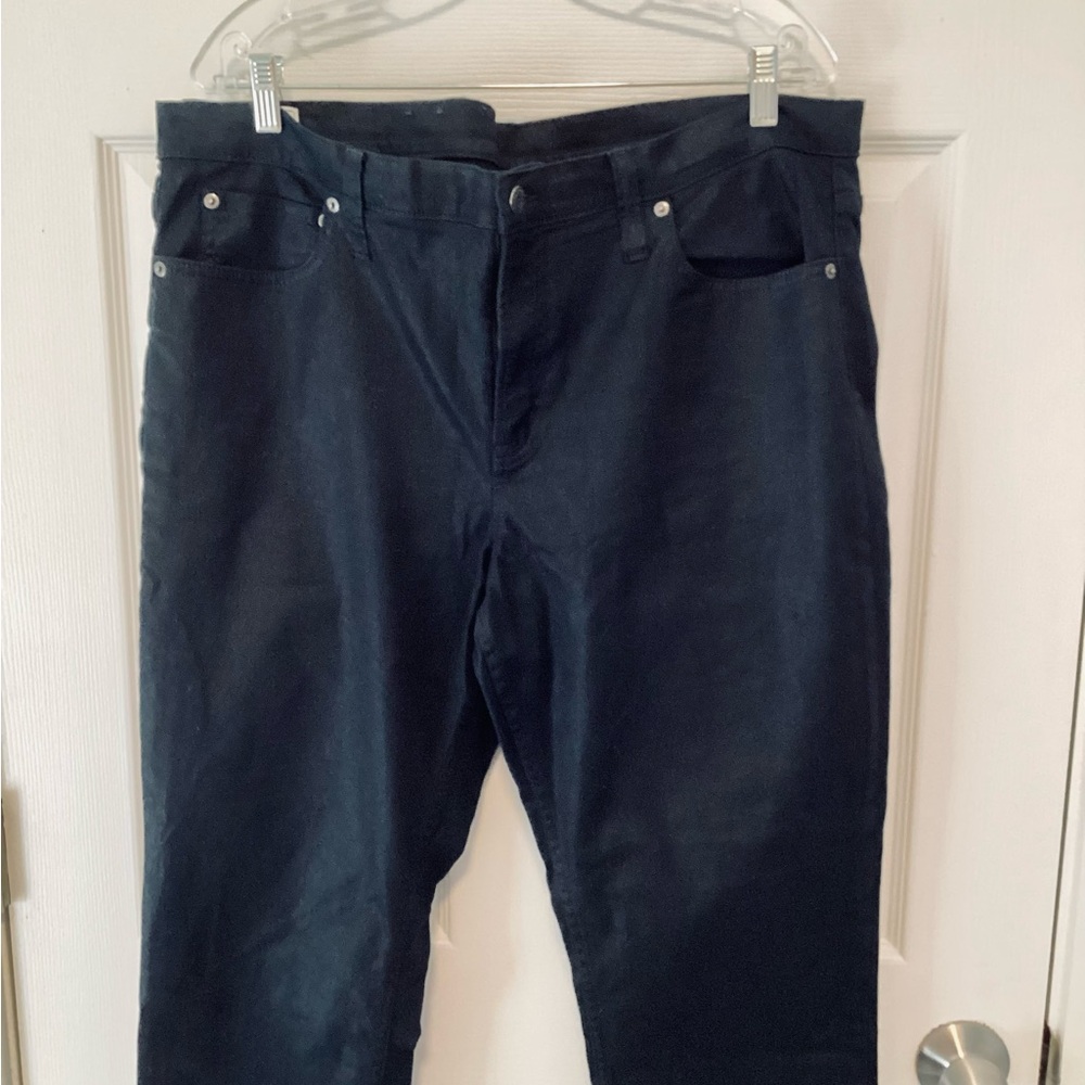 EUC GAP Vintage Slim Midrise Black Shine Jeans Sz 35R/20